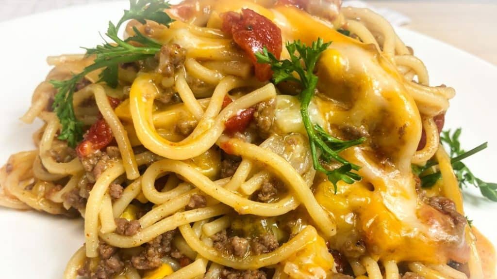 Easy One-Pot Taco Spaghetti Meal