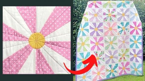 Easy Quilt-As-You-Go Daisy Block | DIY Joy Projects and Crafts Ideas