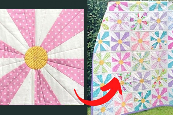 Easy Quilt As You Go Daisy Block