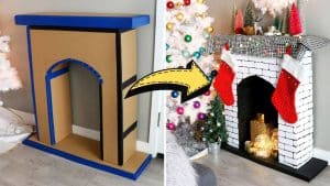 Easy-To-Make DIY Faux Fireplace Using Cardboard