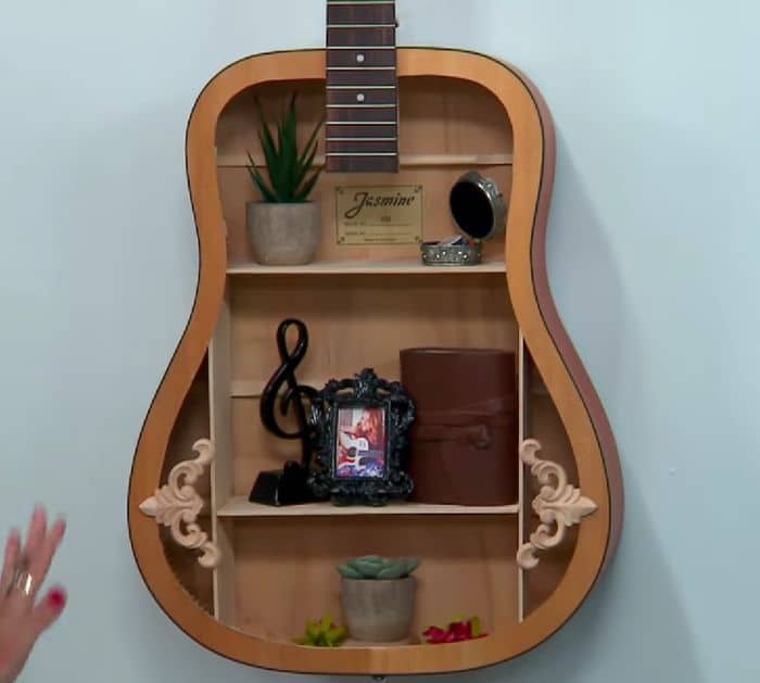 Easy To Make Repurposed DIY Guitar Shelf