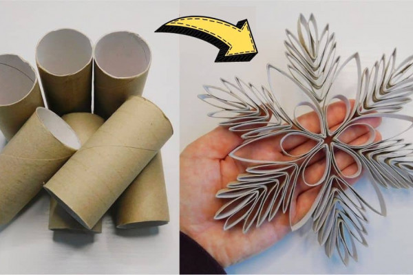 How To Make DIY Toilet Paper Roll Snowflake