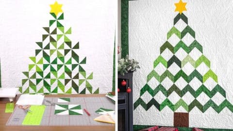 Layer Cakes Christmas Tree Chevron Quilt | DIY Joy Projects and Crafts Ideas