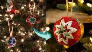 No-Sew “Quilted” Christmas Ornament