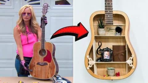 Repurposed DIY Guitar Shelf Tutorial | DIY Joy Projects and Crafts Ideas