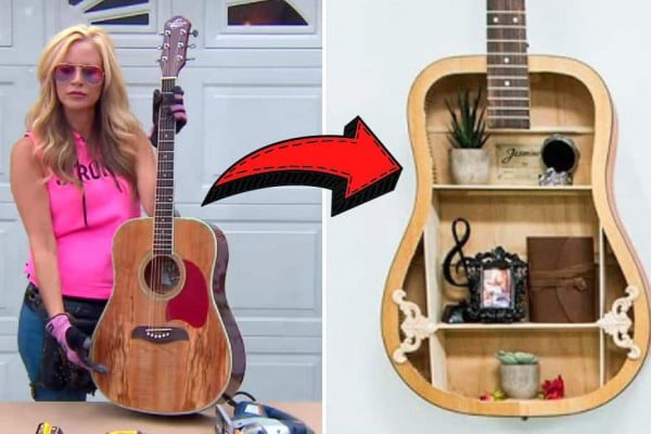 Repurposed DIY Guitar Shelf Tutorial