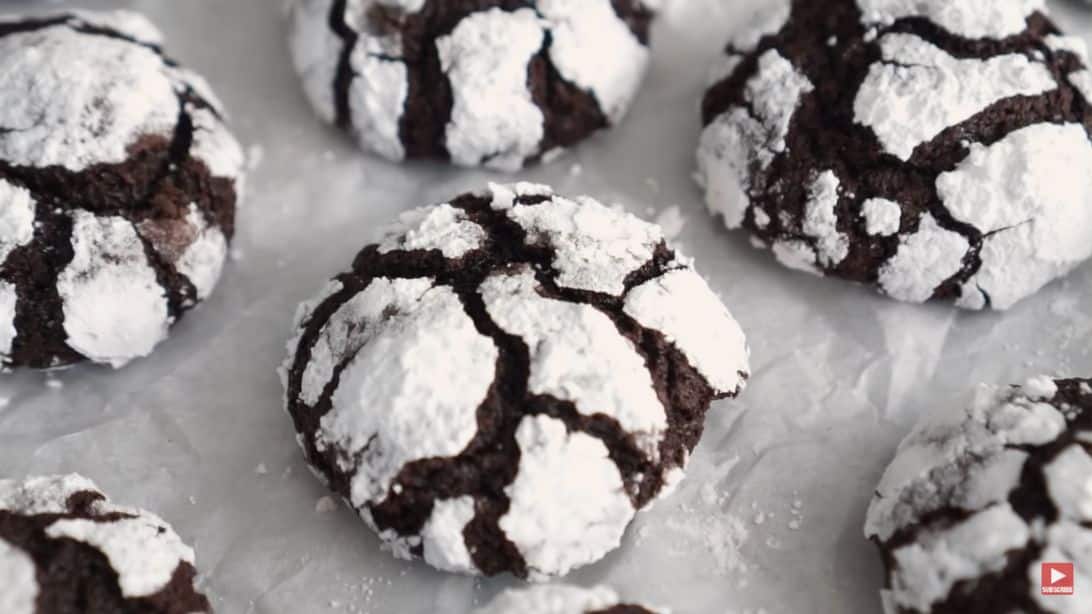 Soft and Fudgy Chocolate Crinkle Cookies