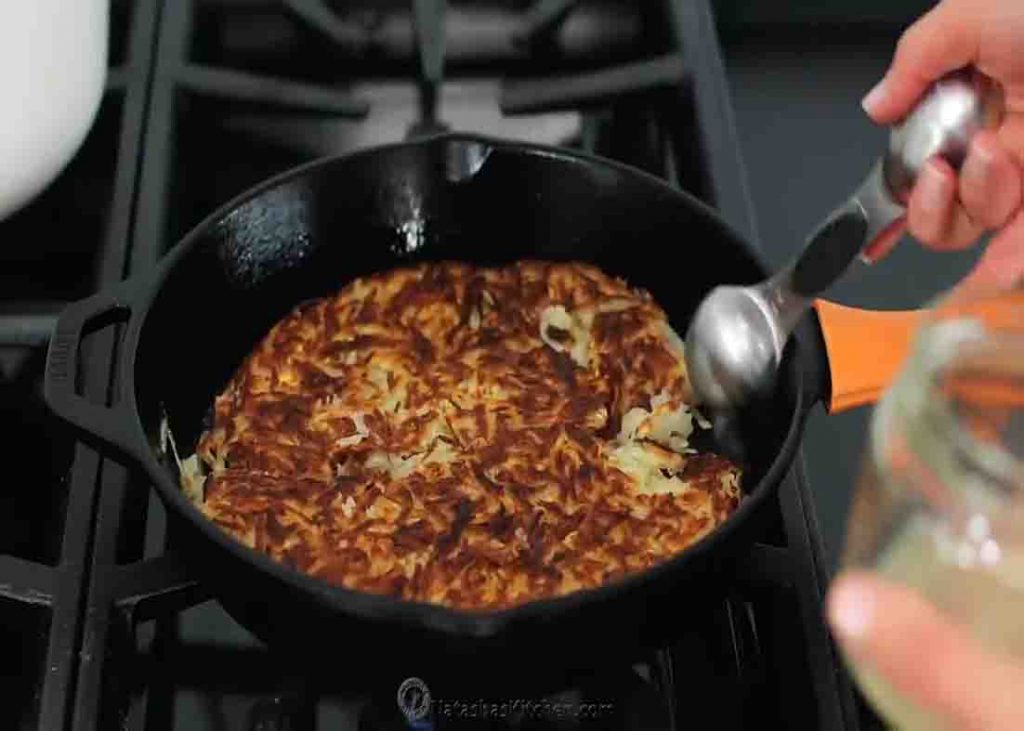 Frying up the hash browns