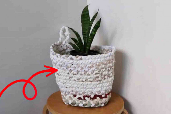 DIY basket from fabric scraps tutorial