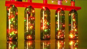 DIY Christmas Lights Using Wine Bottles