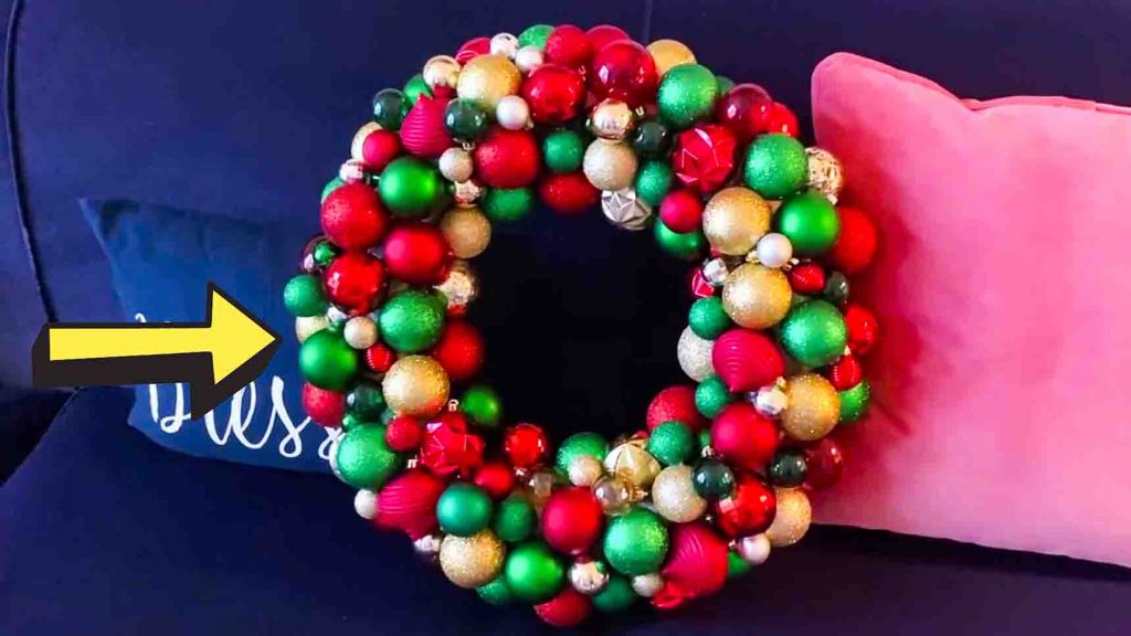DIY ornament wreath using pool noodle tutorial