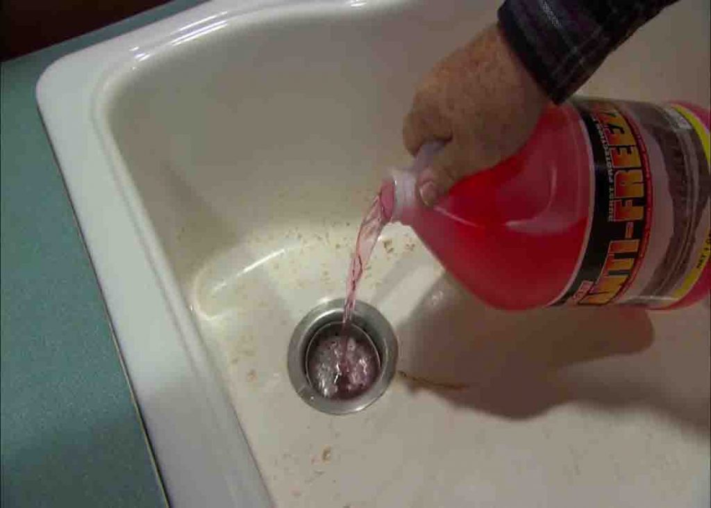 Pouring propylene glycol into every trap or sink in the house