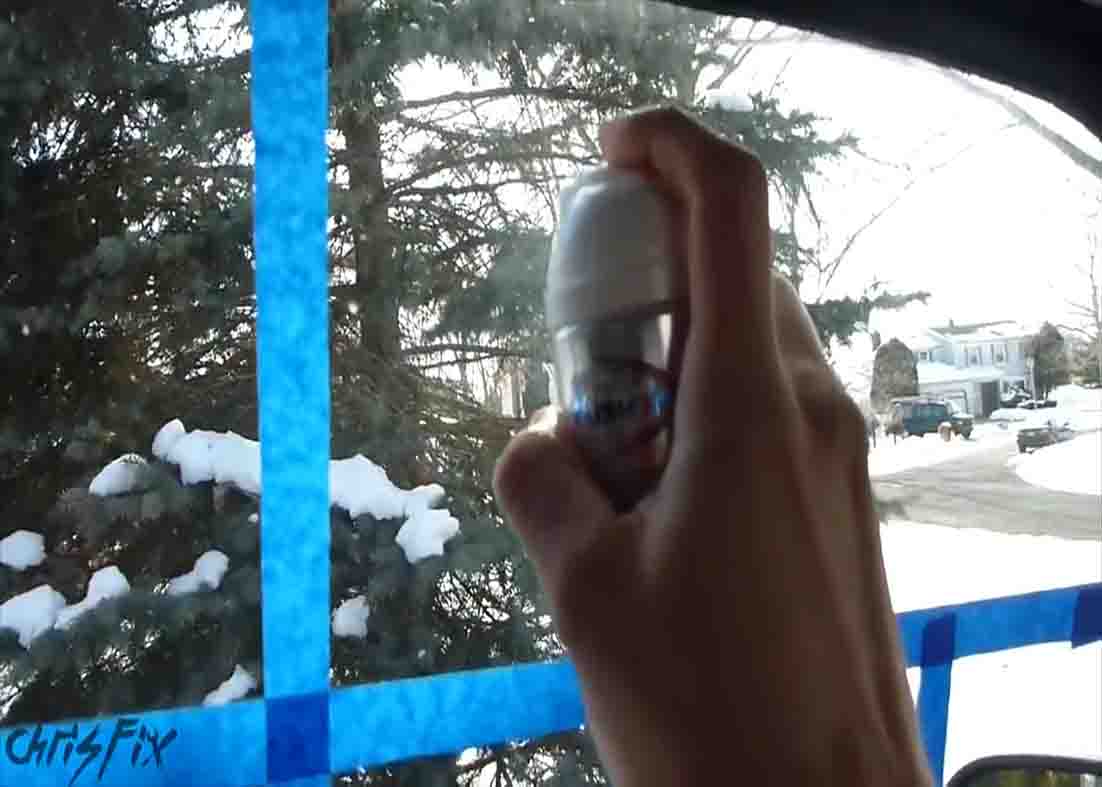 Putting shaving cream to the glass to stop it from fogging up