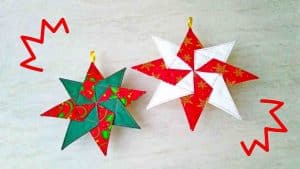 Kaleidoscope Star Quilted Christmas Ornaments