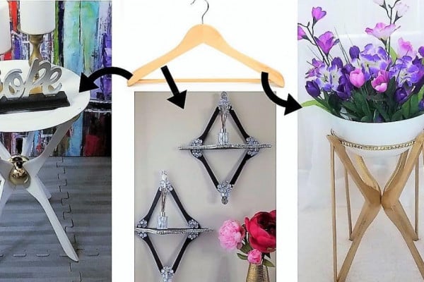 3 Home Decor DIY Using Hangers