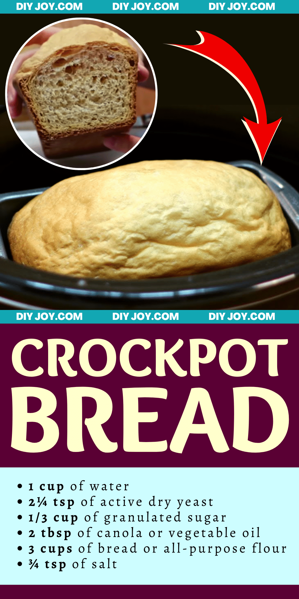 6-Ingredient Crockpot Bread Recipe