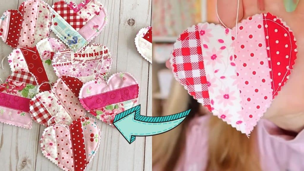 Beginner Friendly Quilt Heart Ornaments