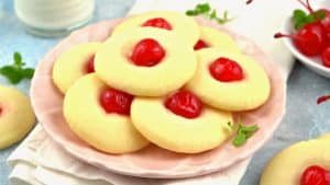 Best Homemade Cherry Almond Shortbread Cookies