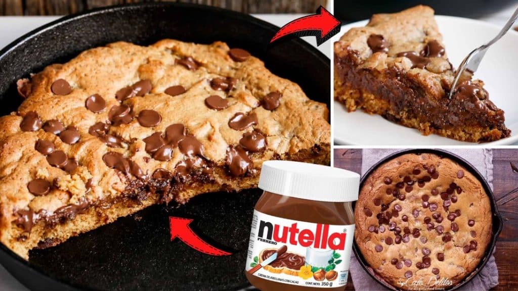 Easy Skillet Chocolate Chip And Nutella Cookie Recipe