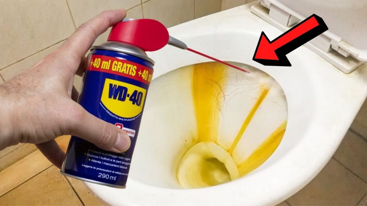 Did you know WD-40 is a great toilet cleaner for hard water stains