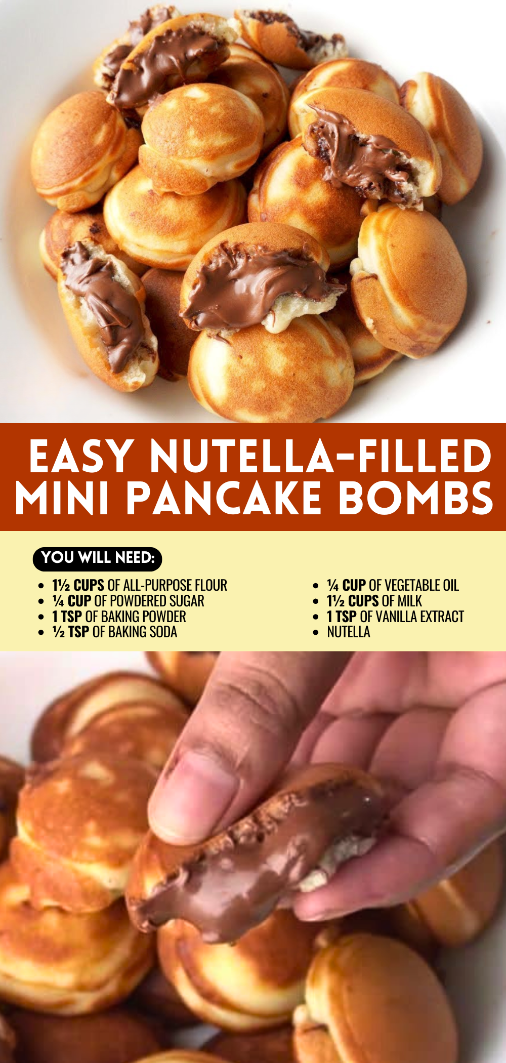 Easy and Delicious Nutella Mini Pancakes