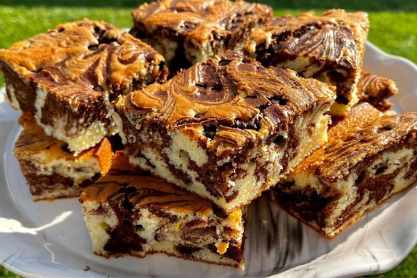 Fluffiest Grandma's Marble Cake Recipe