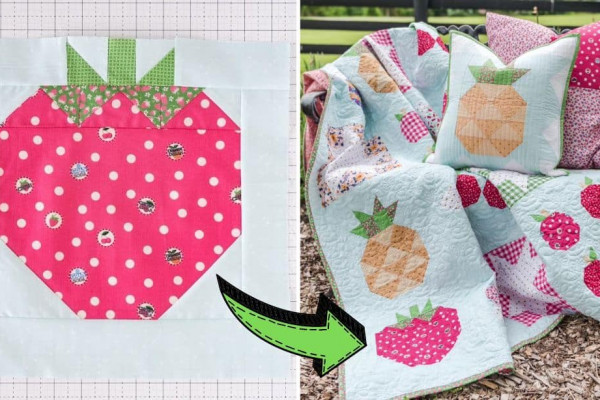 How To Sew A Strawberry Quilt Block