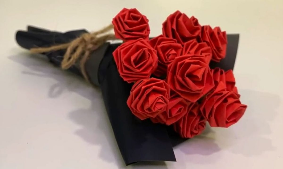 How to make paper flower Black Rose - Beautiful Black Rose flower - DIY -  Paper Crafts 