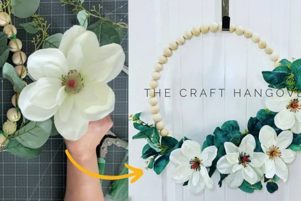 How to Make a Magnolia Winter Bead Wreath