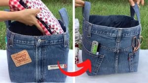 How to Sew Large Boxes From Old Jeans