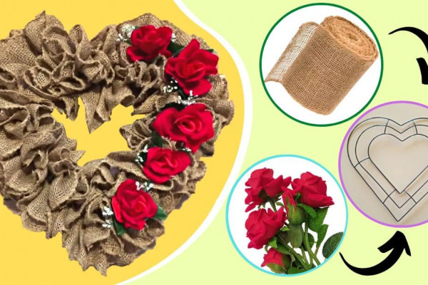 Simple Valentine's Day Dollar Tree Burlap Wreath Tutorial