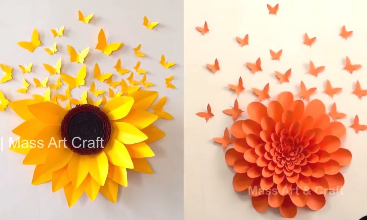 3 Awesome Wall Decor Ideas With Paper Flowers and Butterflies
