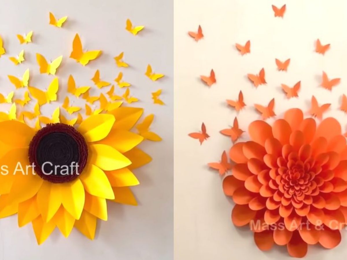 3 Awesome Wall Decor Ideas With Paper Flowers and Butterflies