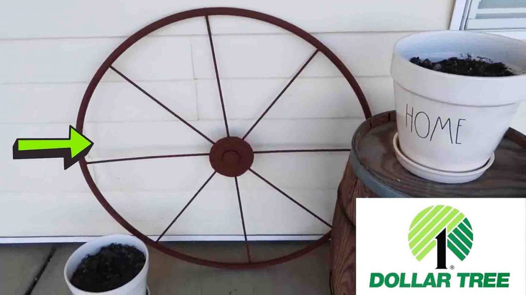 DIY Dollar Tree Farmhouse Wagon Wheel Tutorial