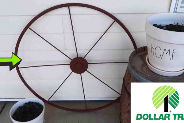 DIY Dollar Tree Farmhouse Wagon Wheel Tutorial