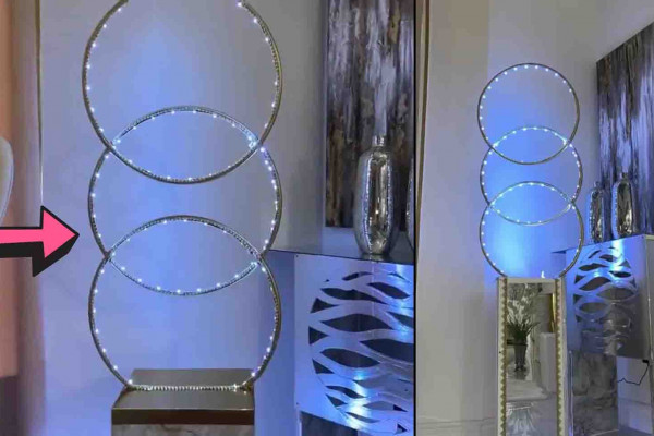 DIY Dollar Tree Hula Hoop Floor Lamp Tutorial