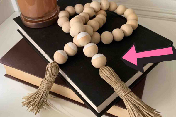 DIY Farmhouse Bead Garland And Tassel Tutorial