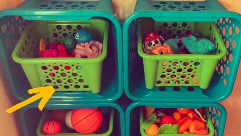 DIY Storage Shelf For Kids Using Dollar Tree Items | DIY Joy Projects and Crafts Ideas
