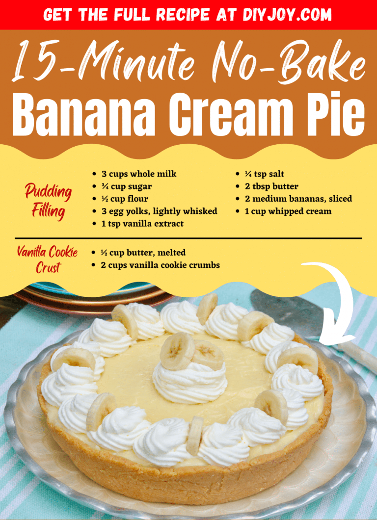 15Minute NoBake Banana Cream Pie Recipe