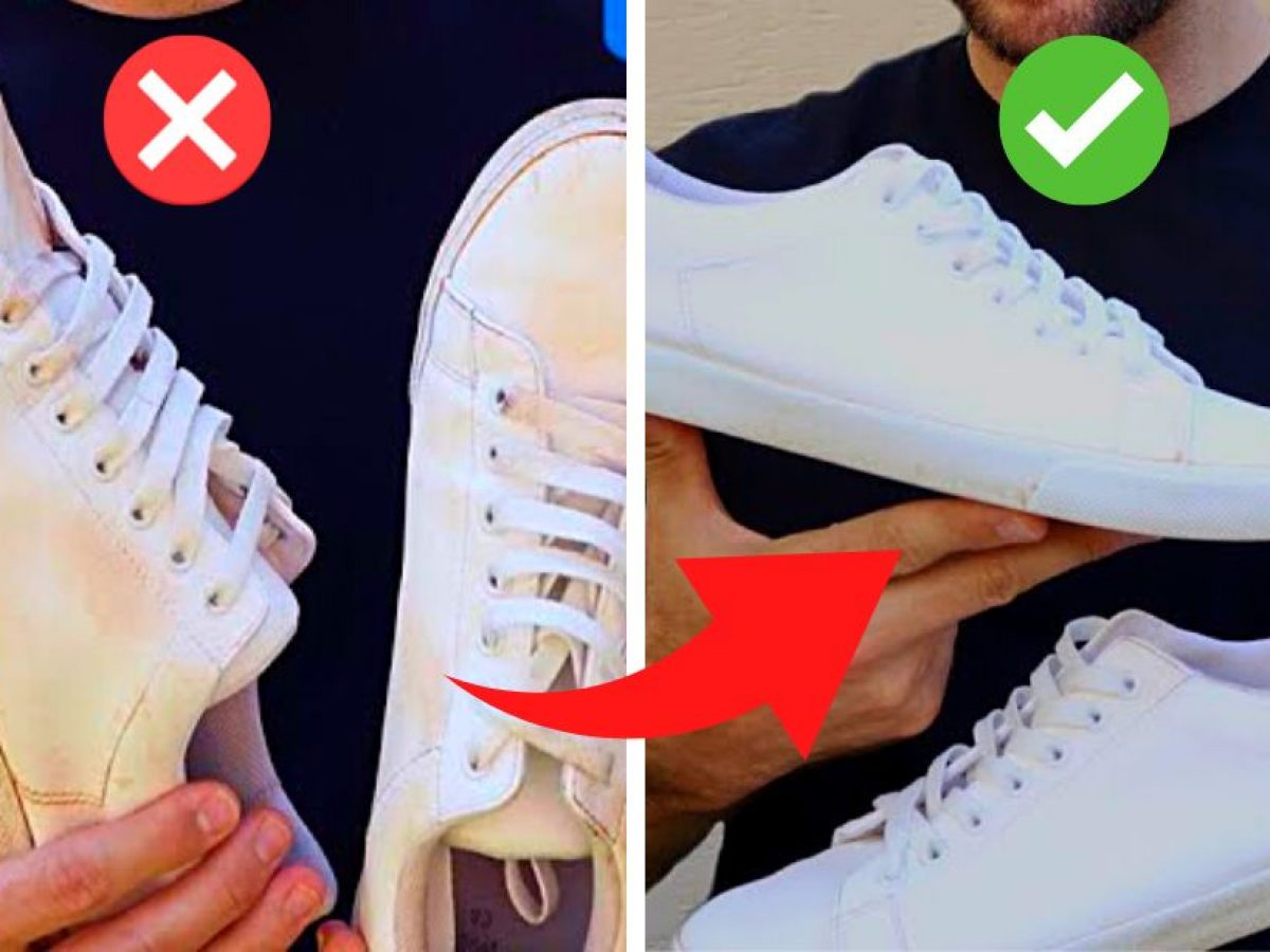 How to clean on sale white shoes easy