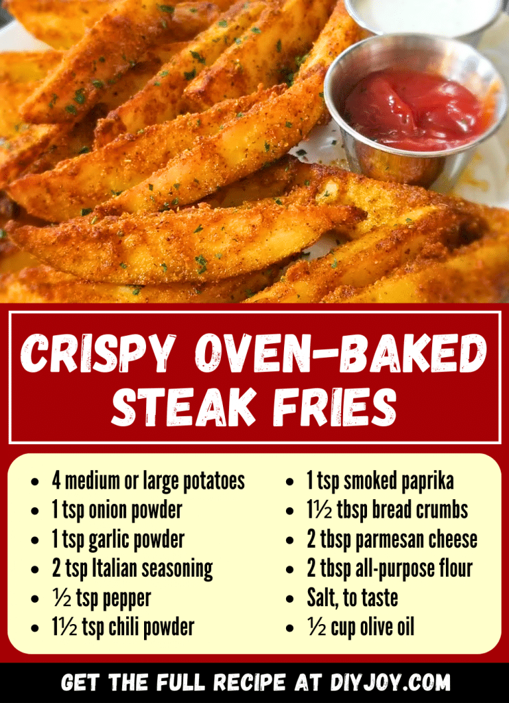 Crispy Oven Baked Steak Fries Recipe