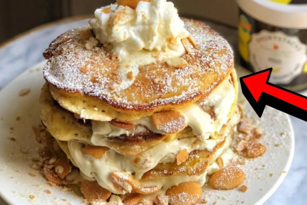 Easy Banana Pudding Pancake w Butter Syrup Recipe