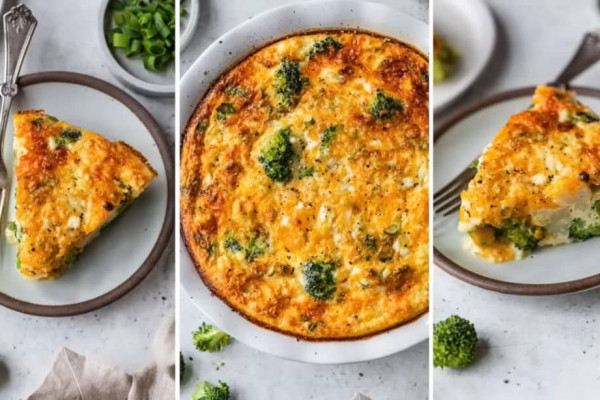Easy Crustless Egg Pie With Broccoli and Cauliflower