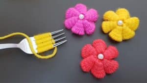 Easy Flower Embroidery Trick With a Fork