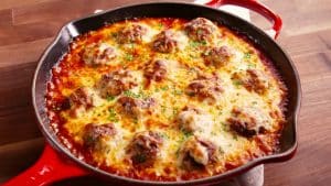 Easy Skillet Parmesan Chicken Meatball Recipe