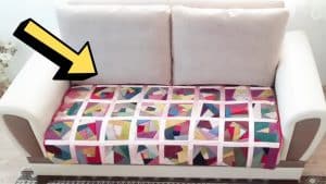 Easy-to-Sew Sofa Blanket Using Fabric Scraps