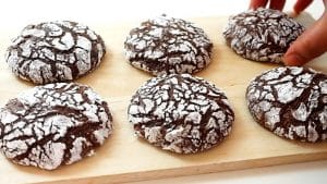 Fudgy and Chewy Chocolate Crinkle Cookies