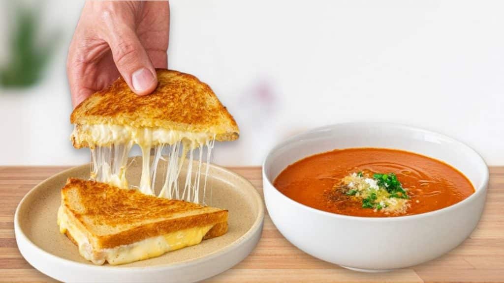 Grilled Cheese Sandwich and Tomato Soup