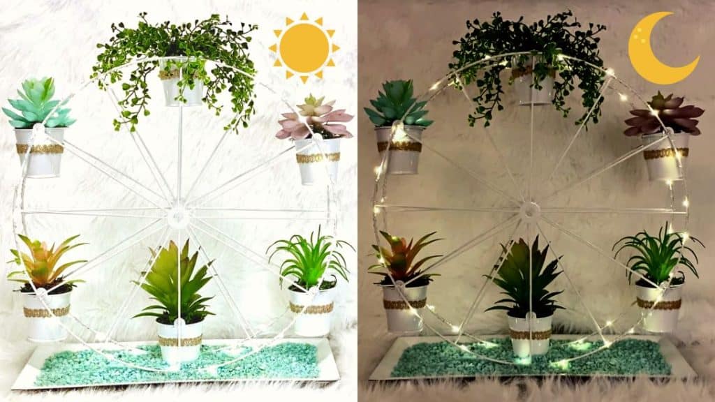 How to Make DIY Dollar Tree Ferris Wheel Plant Stand