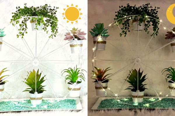 How to Make DIY Dollar Tree Ferris Wheel Plant Stand